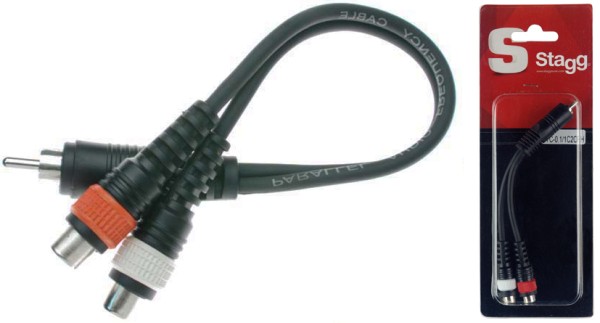 Stagg YC-0,1/1C2CFH 1 x Männliche Cinch-Stecker/ 2 x Weibliche Cinch-Stecker Adapter Kabel