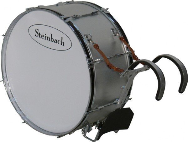 Steinbach SMBD-2512-H Alu Marching Bassdrum 12 Zoll x 25 Zoll mit Tragegestell