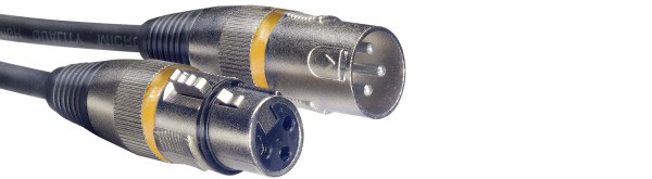 Mikrofonkabel, XLR/XLR (m/f), 6 m, Ring Gelb
