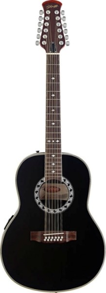 Stagg A1012-BK Elektroakustische Deep Bowl Gitarre - 12-saitiges Modell