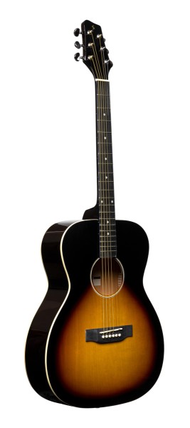 Stagg SA35 A-VS Auditorium Gitarre mit Decke aus Lindenholz, Sunburst