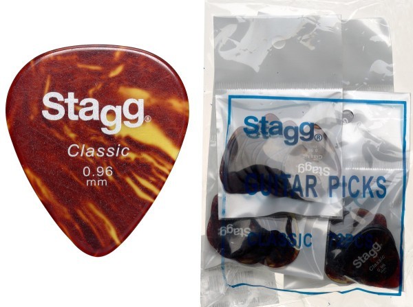 Stagg CSR96 .96 mm Klassik Standard Nachfüllsack 72 Plektren - Schildplatt