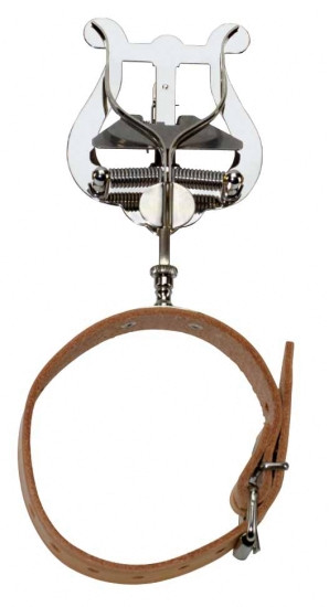 Marschgabel für Flöte große Lyra 2 Drücker vernickelt Einhandbedienung