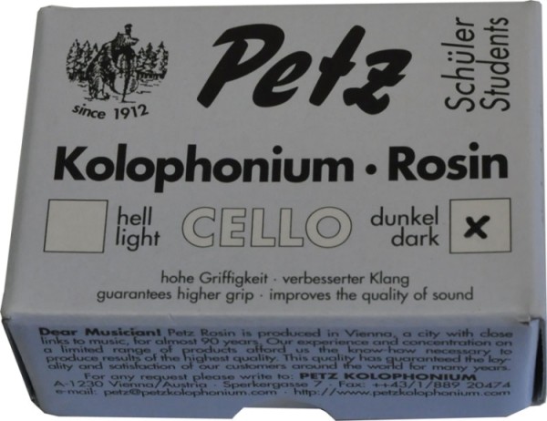 Petz Kolophonium, für Cello dunkel ideal für Schüler