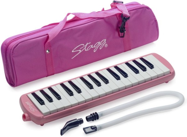 Stagg Melodica 32 Tasten pink inkl. Anblasschlauch