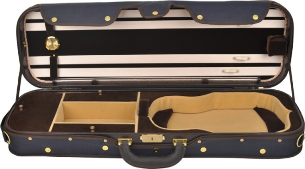 Steinbach 4/4 Geigenkoffer de Luxe Rechteckmodell braun/beige/schwarz