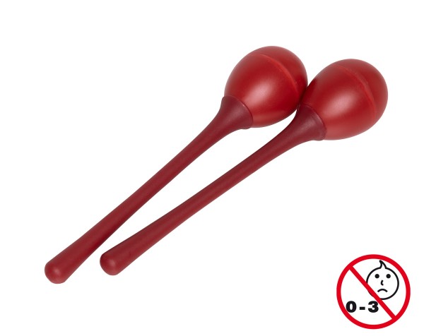Stagg EGG-MA L/RD Maracas Paar Kunststoff eiförmig mit langem Griff rot