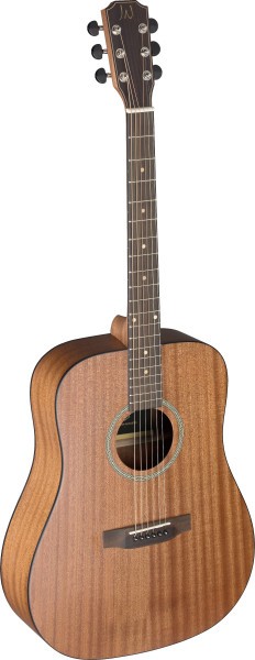 J. N. DEV-D DEV-D Deveron Serie, akustische Dreadnought-Gitarre mit massiver Mahagoni Decke