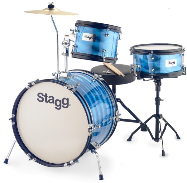 3-teiliges Junior Drumset mit Hardware, 8" / 10" / 16", Blau