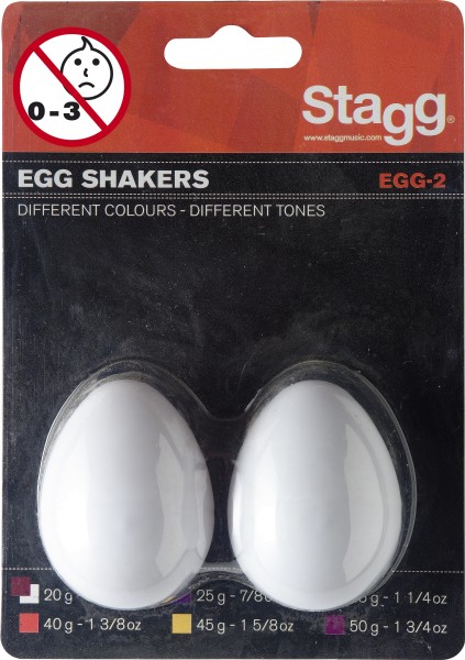 Stagg EGG-2 WH Schütteleier Paar Kunststoff weiß