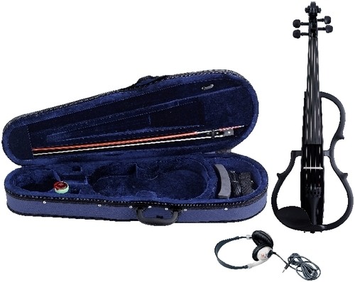 GEWA E-Violine Line II in der Farbe schwarz im Set inklusive Kopfhörer und Schulterstütze