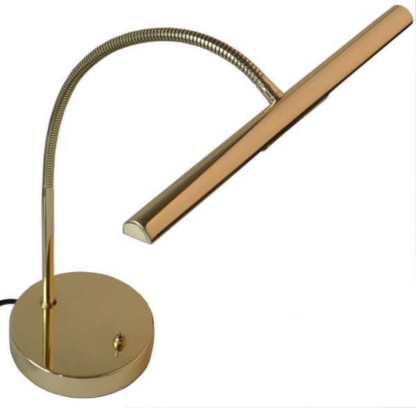 Abverkauf Schmidt LED Klavierlampe Messing poliert mit Flexarm Made in Germany