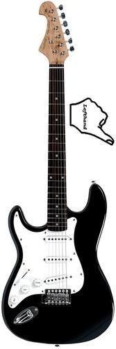 Tenson 4/4 E-Gitarre California ST Special SSS in schwarz für Linkshänder