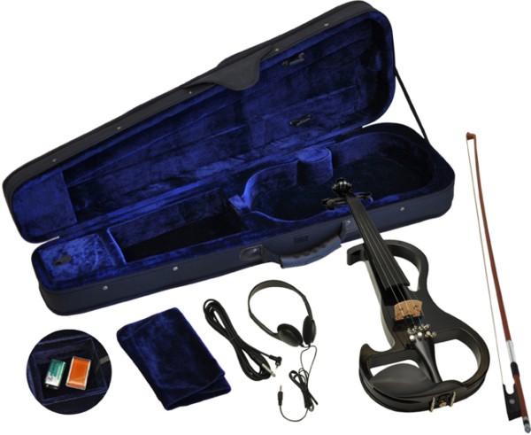 Steinbach E-Geige II in schwarz 4/4 Set im Koffer
