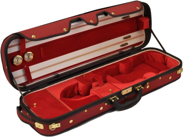 Steinbach 4/4 Geigenkoffer de Luxe Rechteckmodell rot-rot