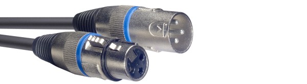 1 Meter Stagg SMC1 BL Mikrofonkabel, XLR/XLR (m/f) Ring Blau