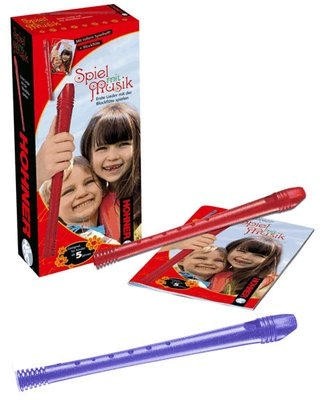 Hohner Blockflöte HOPL95125S C-Sopran deutsche Griffweise Kunststoff blau inkl. Lernheft