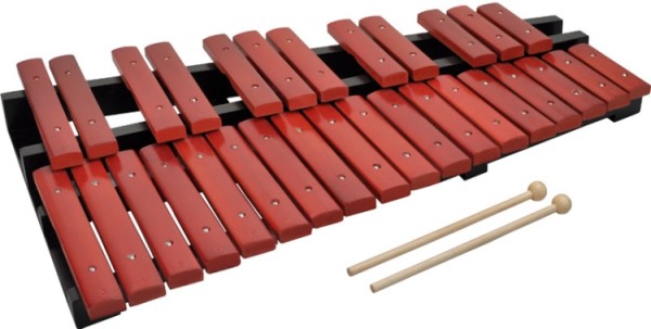 Steinbach Xylophon mit 30 Klangplatten rot Holz zweireihig