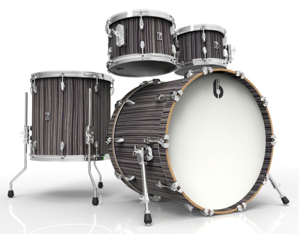 Legend Fusion 22 4-teiliges Drum-Set, kalt-gepresste 6 mm Birkenkessel, Carnaby Slate Finish