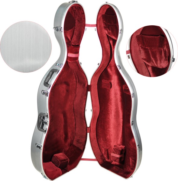 B-Ware Steinbach 4/4 ABS- Cellokoffer mit Rollen und Rucksacksystem silber mit Streifenoptik