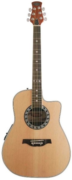 Stagg A4006-N Elektroakustische Shallow Bowl-Gitarre mit Cutaway + 4-Band EQ
