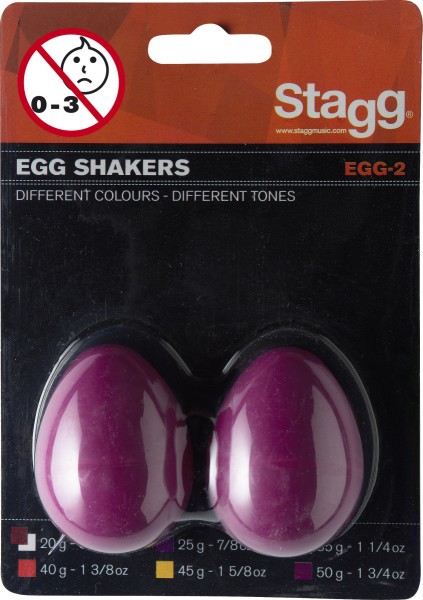 Stagg EGG-2 MG Schütteleier Paar Kunststoff magenta