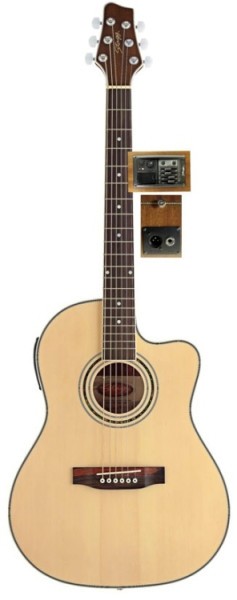 Stagg SF209CE-NS Elektroakustische Cutaway Folk-Gitarre mit 4-Band EQ