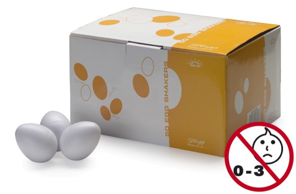 Stagg EGG-50 WHM Box mit 50 Plastik Schütteleier weiss