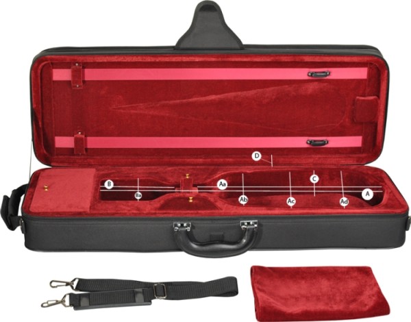 B-Ware Steinbach 4/4 Rechteck Geigenkoffer SVC-5044 HG WRD weinrot