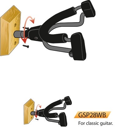 Hercules Gitarrenwandhalter HCGSP-28WB mit AGS System ABVERKAUF