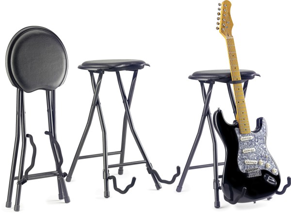Stagg GIST-300 Klapphocker Stehhilfe mit Gitarrenständer Gitarrenstuhl Hocker