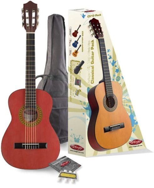 Stagg C510 TR 1/2 Klassikgitarren-Set in rot mit Fichtendecke