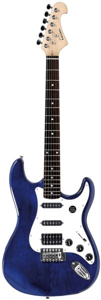 Tenson 4/4 E-Gitarre California FAT-ST Special in transparent blau