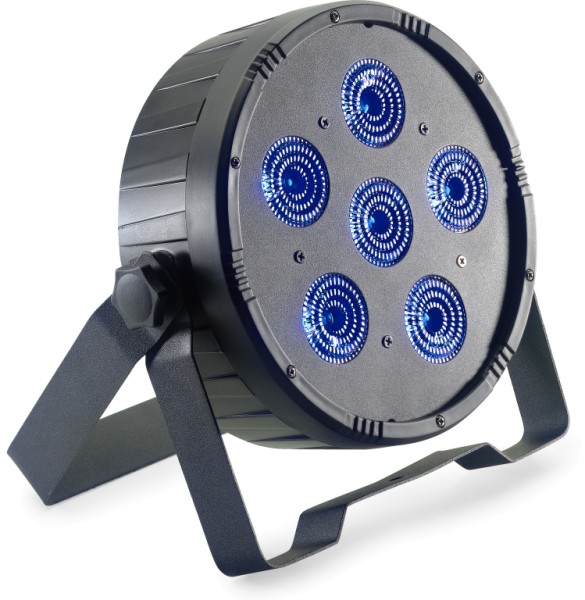 Flat ECOPAR 6 Spotlight mit 6 x 12 Watt RGBWAUV (6 in 1) LEDs