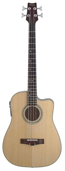 Stagg AB203CE-N Elektroakustische Cutaway-Bassgitarre mit 4-Band EQ