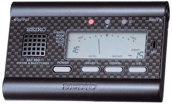 Seiko SAT-100 Stimmgerät für Gitarre und Bass, dunkelgrau