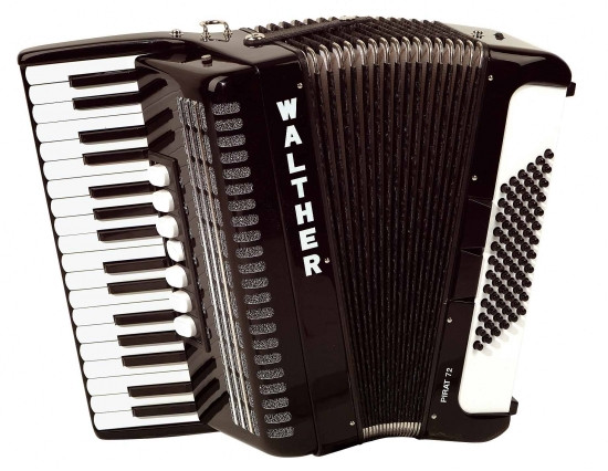 Akkordeon Walther Pirat 72 Bass 3 chörig schwarz