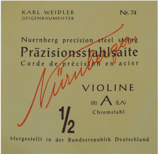 Nürnberger Präzision A-Saite 1/2 Geige/Violine Chromstahl umsponnen mittel