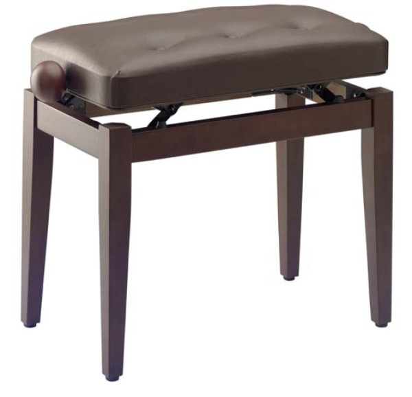Stagg PB43 WN M S/BR Klavierbank in Nuss matt mit braunem Kunstlederbezug