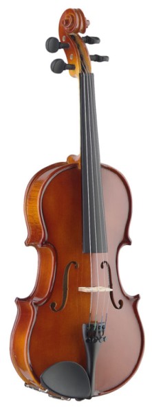 Stagg VN-1/4 EF Geigenset 1/4 vollmassive Violingarnitur mit Ebenholzgriffbrett im Softkoffer