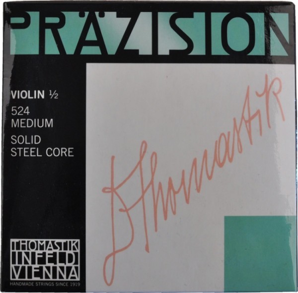 Thomastik 524 Präzision Saitensatz 1/2 Geige/Violine E-Saite Chromstahl blank mittel