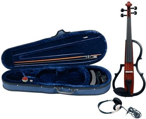 GEWA E-Violine Line II in der Farbe braun im Set inklusive Kopfhörer und Schulterstütze
