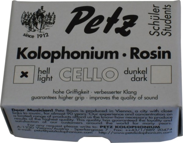 Petz Kolophonium für Cello hell ideal für Schüler