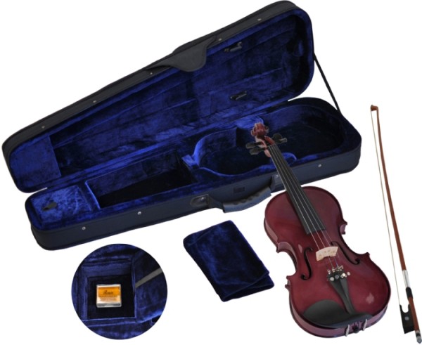 Versandretoure Steinbach 4/4 Geige im SET lila handgearbeitet