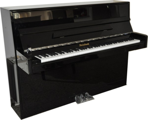 Römhildt Klavier 110 cm hoch, schwarz poliert ohne Konsole