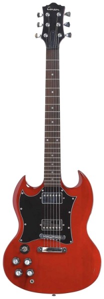 Tenson 4/4 E-Gitarre SD-Set Neck in transparent rot für Linkshänder