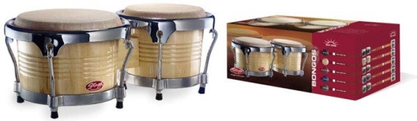 Stagg BW-300-N 7,5 Zoll + 8,5 Zoll Latin Deluxe Bongos Holzkessel