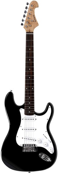 Tenson 4/4 E-Gitarre California ST Special SSS in schwarz