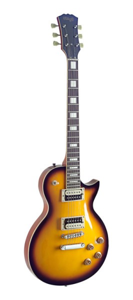 Stagg SEL-ZEB-2TS L Serie, Zebra E-Gitarre m. massivem Mahoganikorpus u. gewölbter Ahorndecke