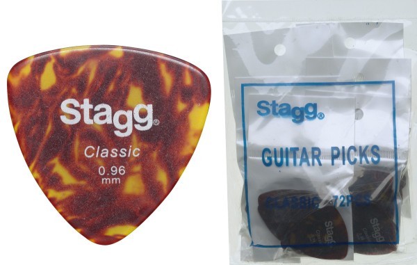 Stagg CER96 .96 mm Klassik Elliptic Nachfüllsack 72 Plektren - Schildplatt